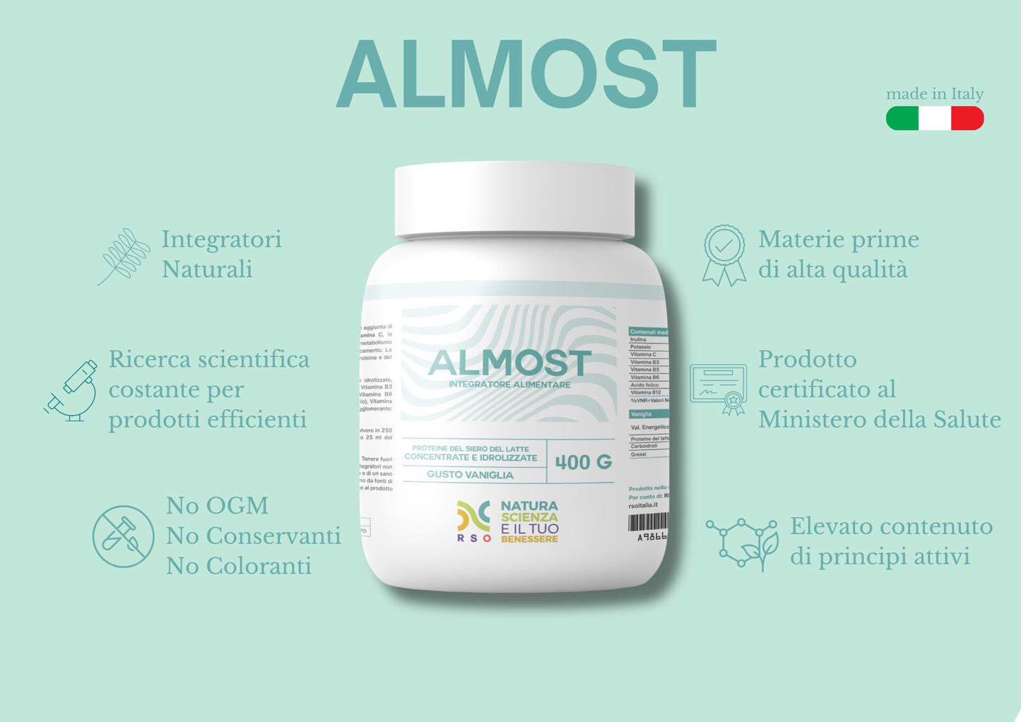 Almost - Concentrated Milk Protein (Vanilla or Chocolate Flavor)