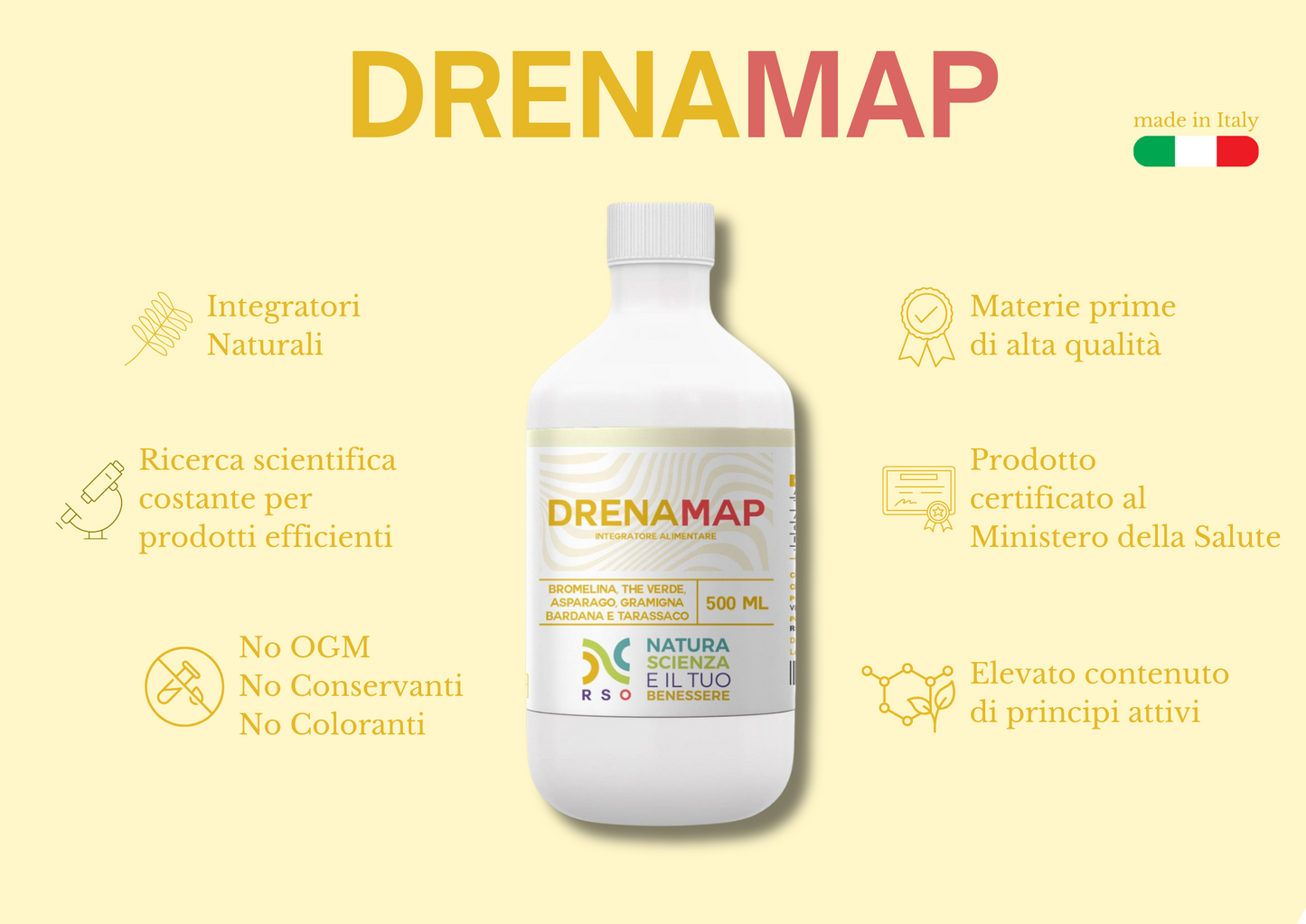 DRENAMAP - Integratore Alimentare - GUSTO ANANAS