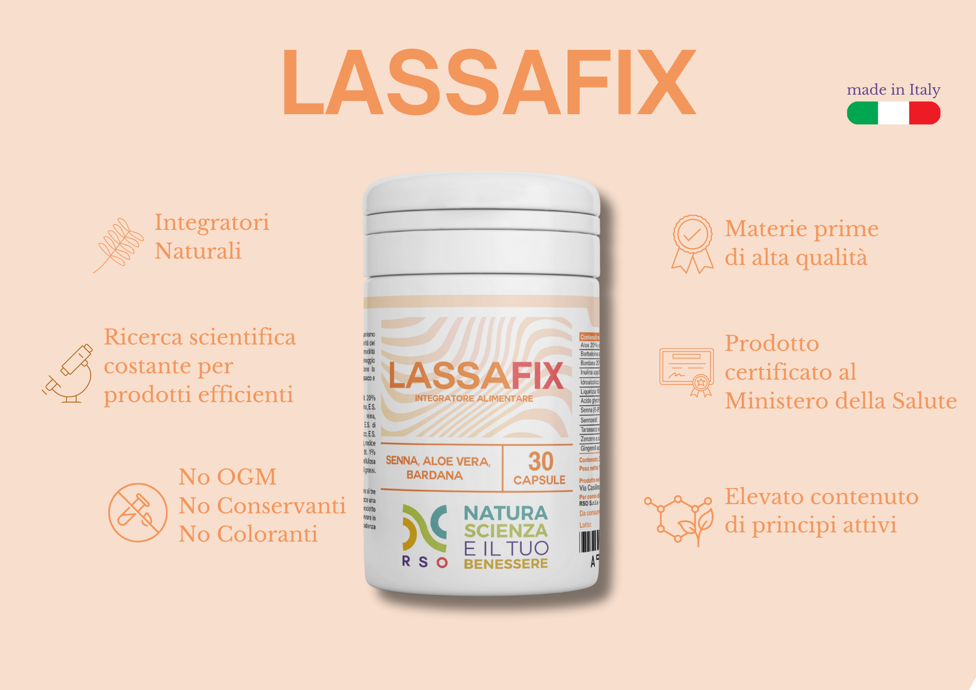 Lassafix Integratore Naturale | Stitichezza e Intestino Pigro - RSO