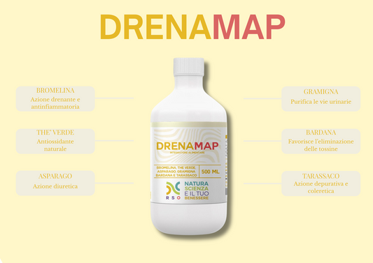 Drenamap - Integratore Drenante Liquido al Gusto Ananas 500ml